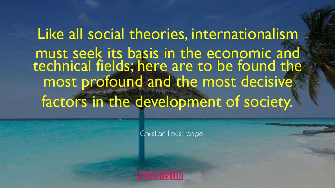 Development Of Society quotes by Christian Lous Lange