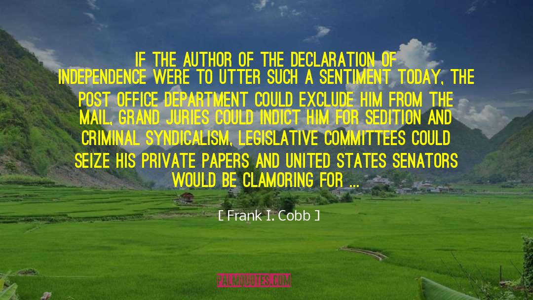 Dewaine Cobb quotes by Frank I. Cobb