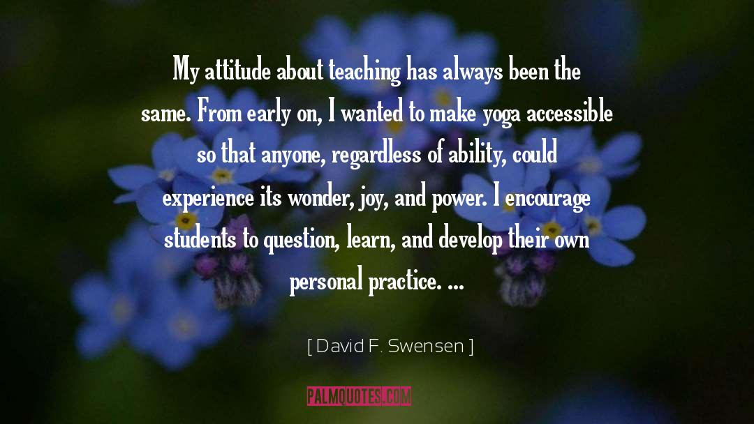 Dharma Teaching quotes by David F. Swensen