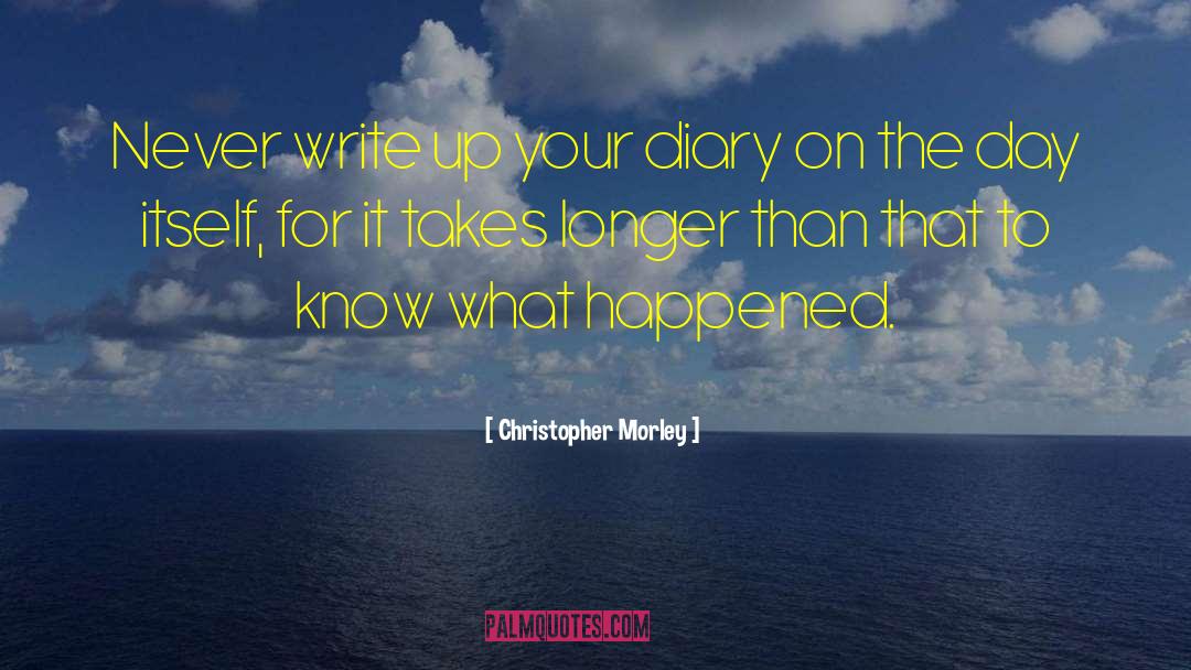 Diary Writing Habit quotes by Christopher Morley