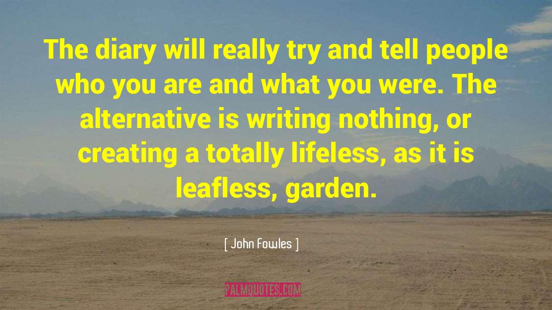 Diary Writing Habit quotes by John Fowles