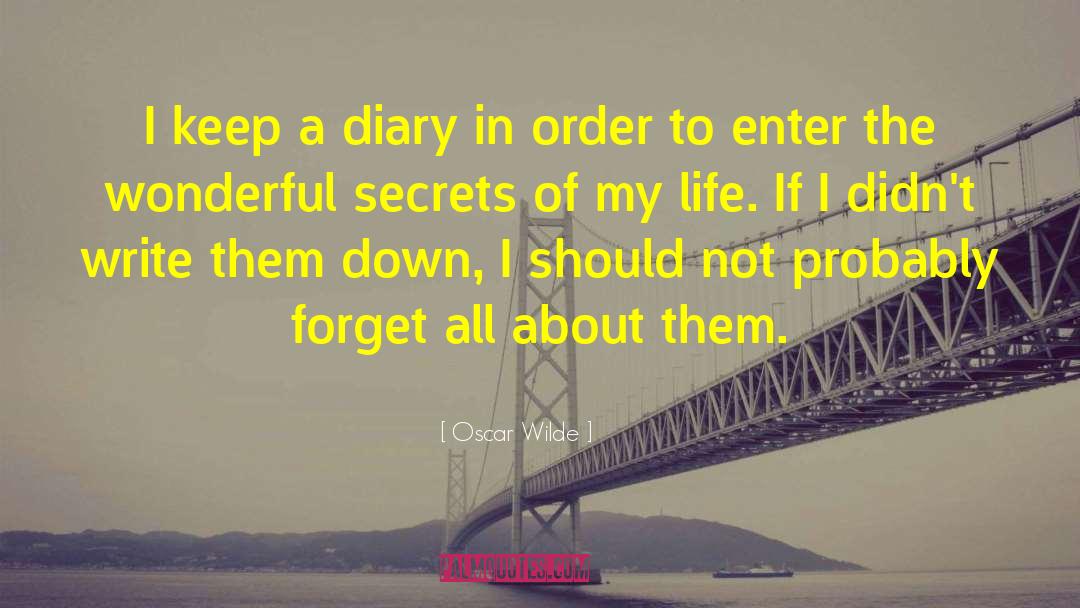Diary Writing Habit quotes by Oscar Wilde