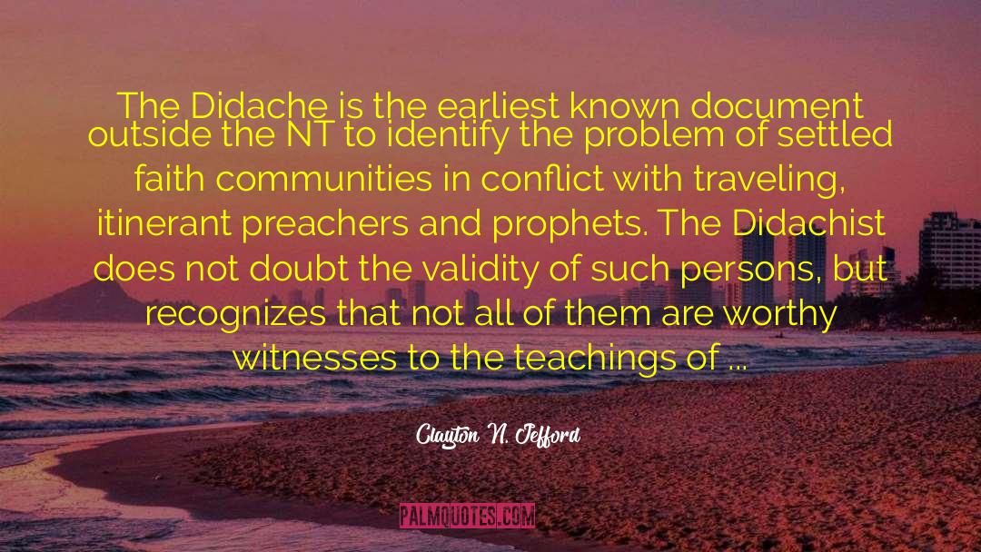 Didache quotes by Clayton N. Jefford