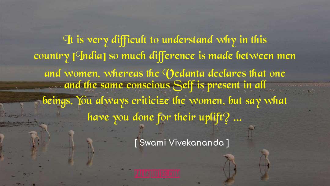 Differences In Men And Women quotes by Swami Vivekananda
