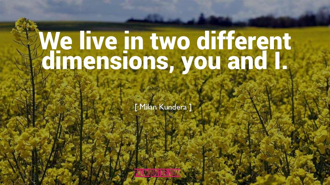 Different Dimensions quotes by Milan Kundera