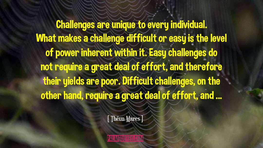 Difficult Challenges quotes by Théun Mares