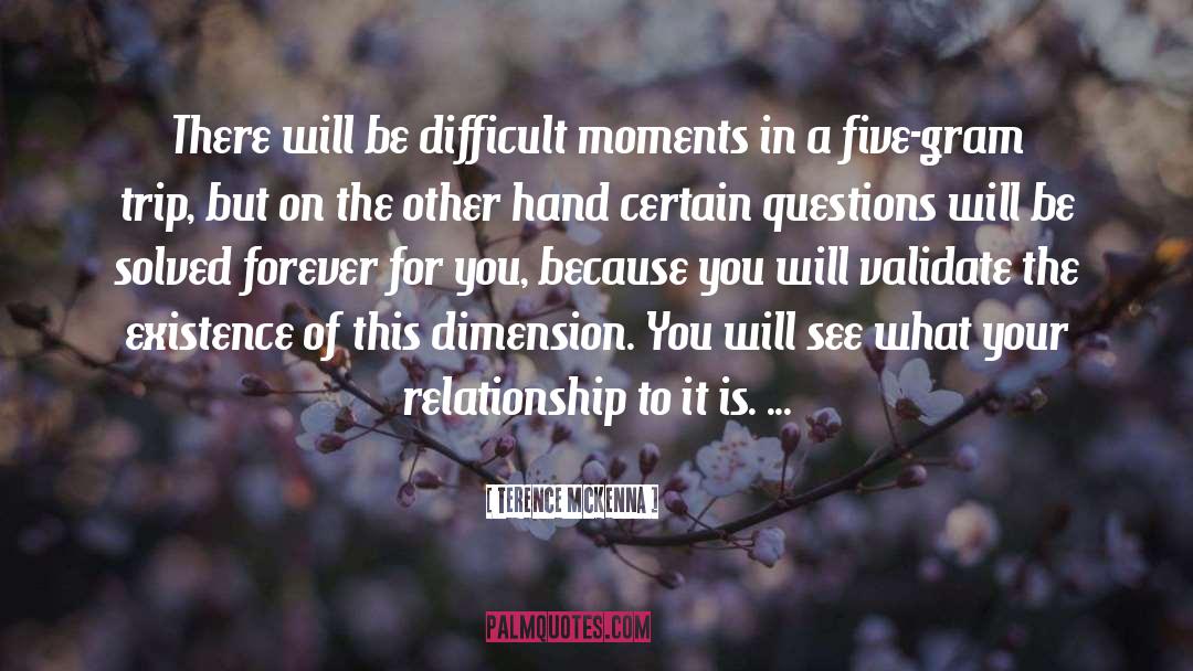 Difficult Moments quotes by Terence McKenna