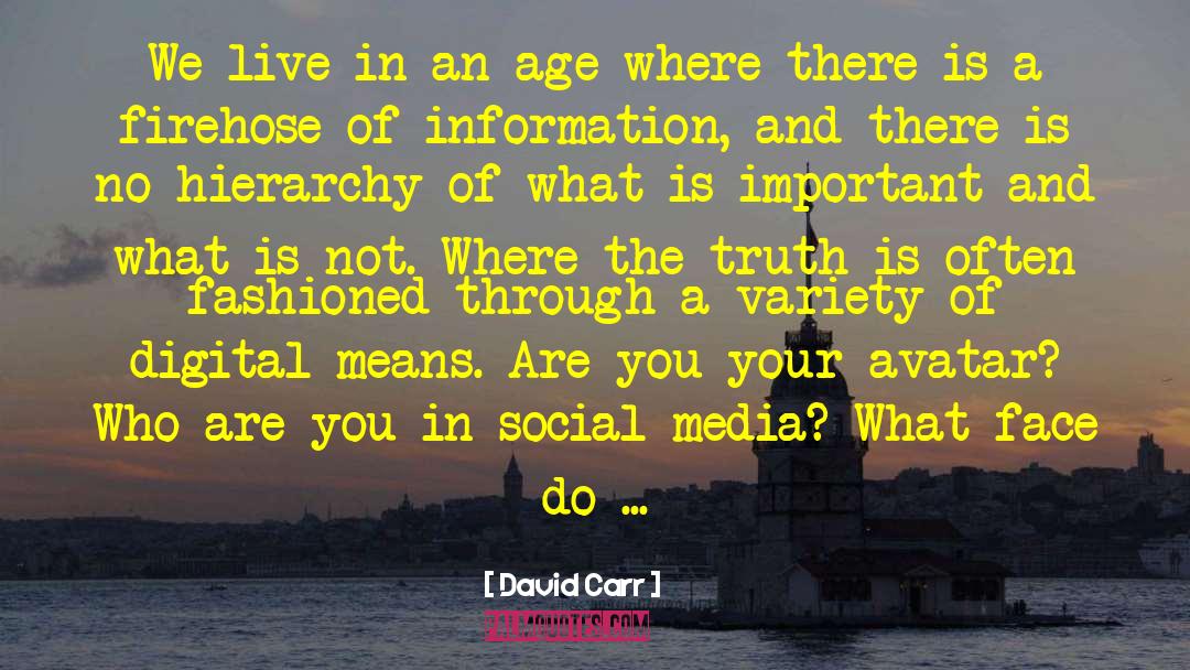 Digital Age Cozy quotes by David Carr