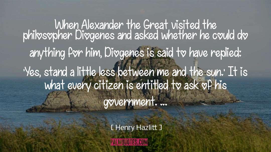 Diogenes quotes by Henry Hazlitt
