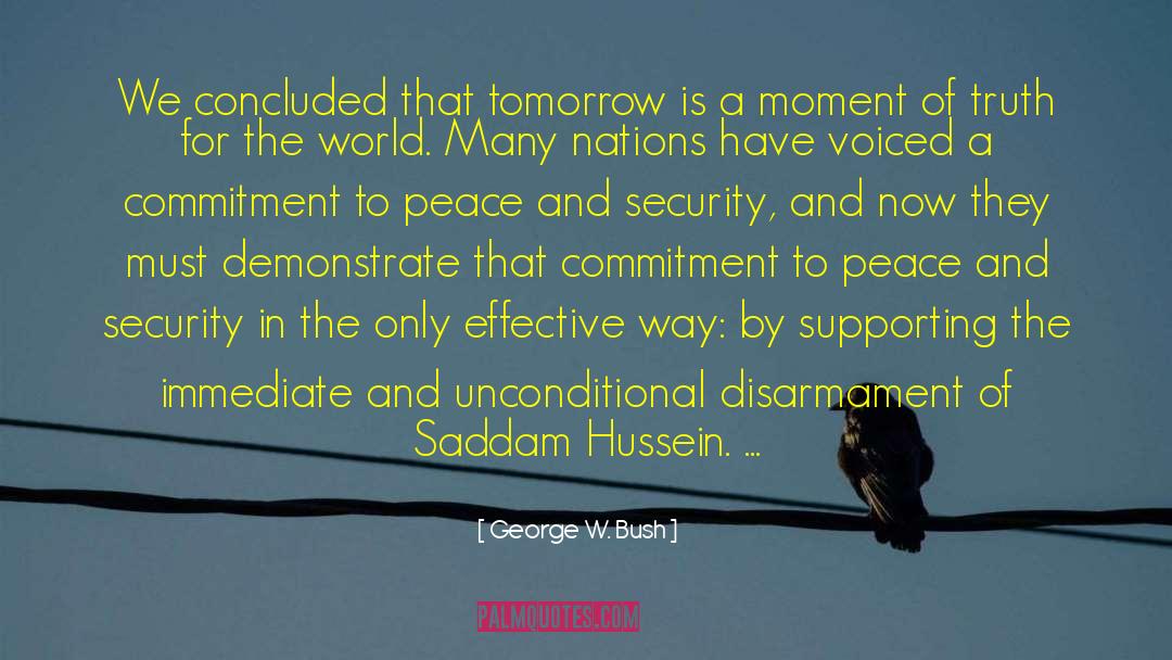 Disarmament quotes by George W. Bush
