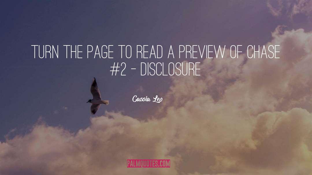 Disclosure quotes by Cassia Leo