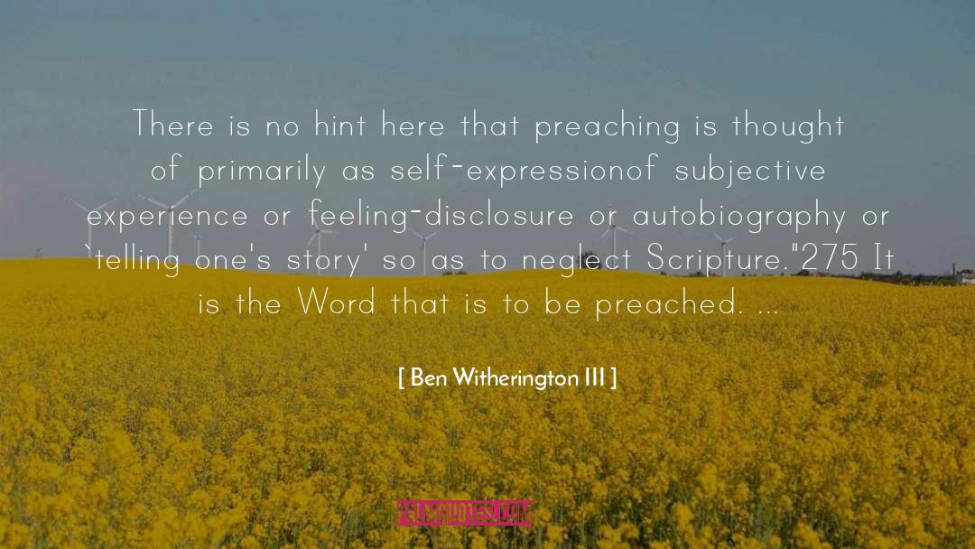Disclosure quotes by Ben Witherington III