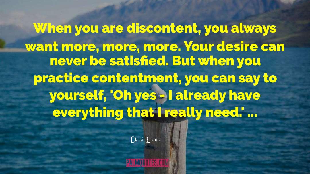 Discontent quotes by Dalai Lama