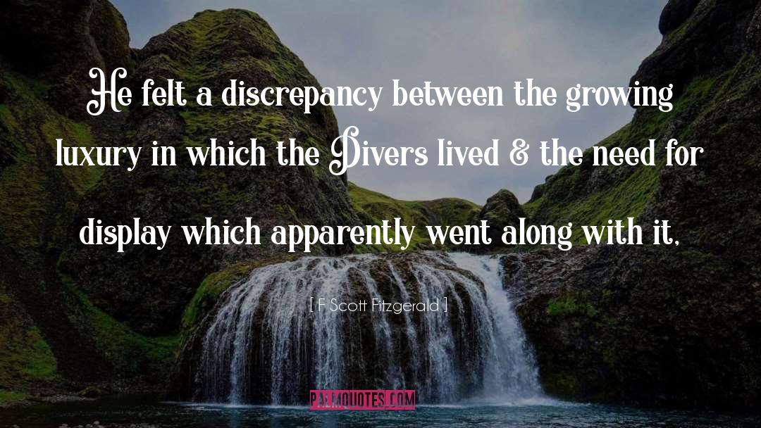 Discrepancy quotes by F Scott Fitzgerald