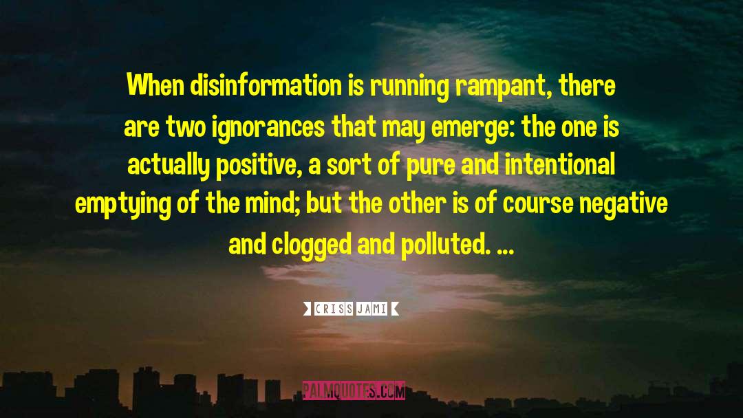 Disinformation quotes by Criss Jami