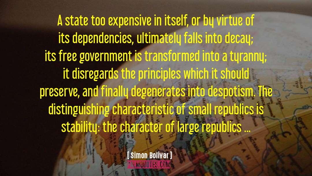 Disregards quotes by Simon Bolivar