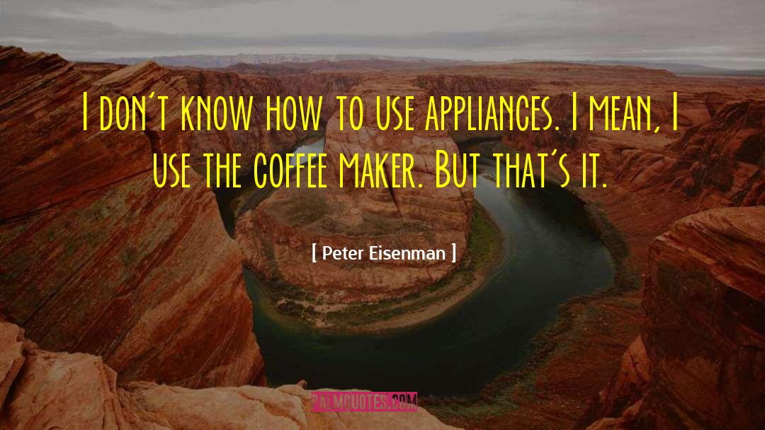 Dissinger Appliances quotes by Peter Eisenman