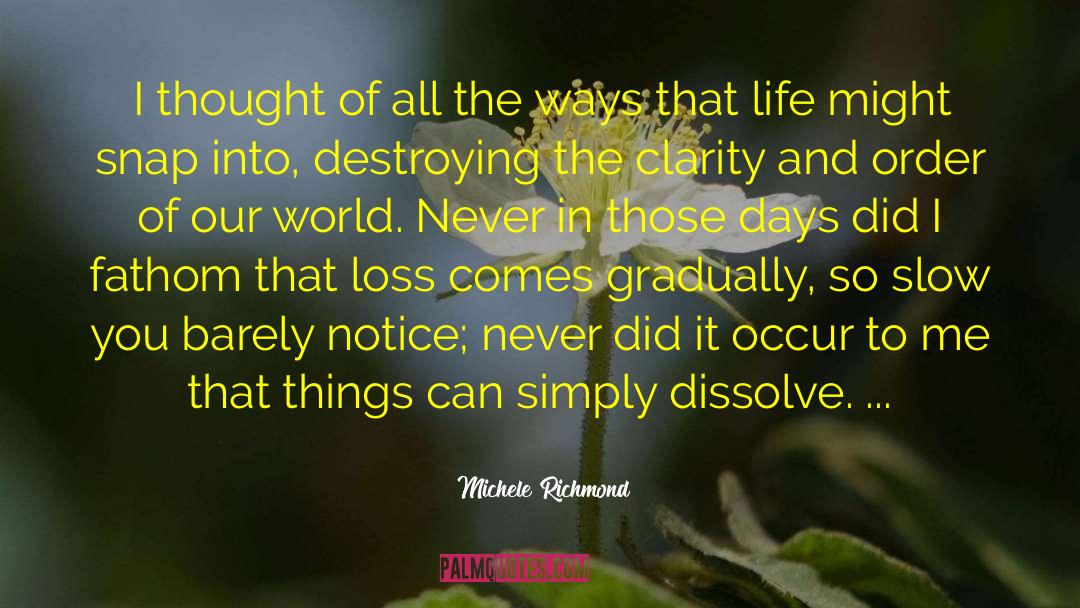 Dissolve quotes by Michele Richmond