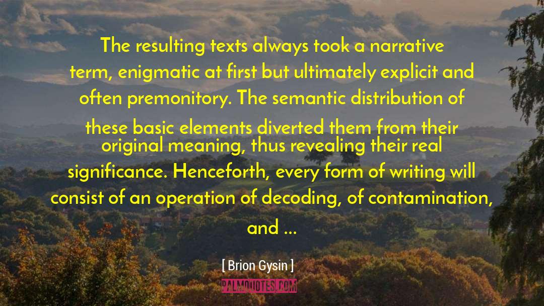 Distribution quotes by Brion Gysin