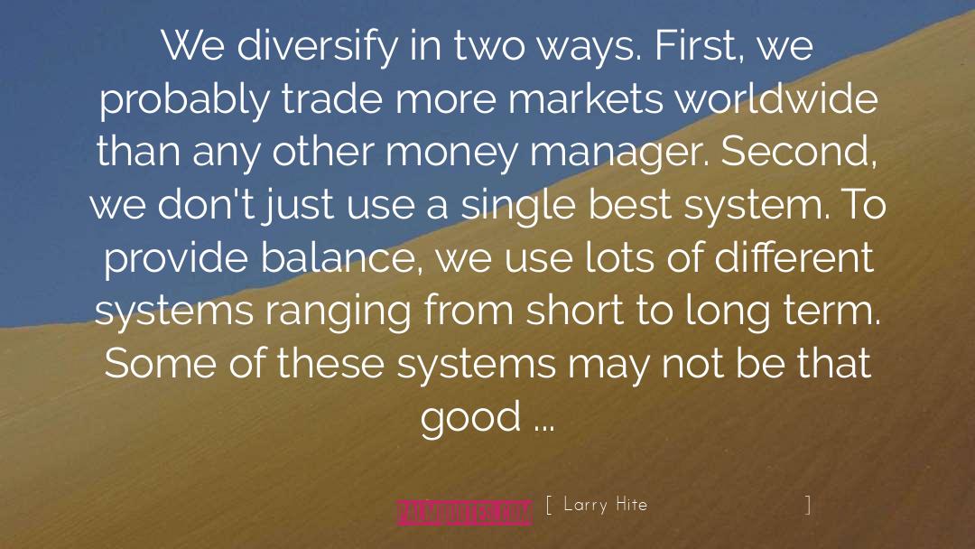 Diversify quotes by Larry Hite