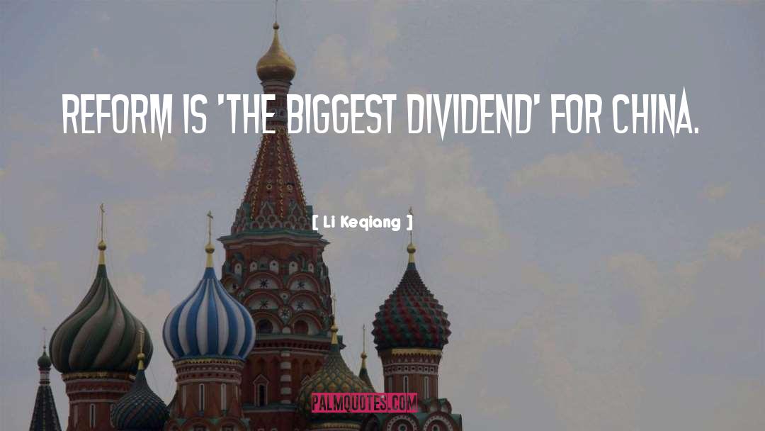 Dividend quotes by Li Keqiang