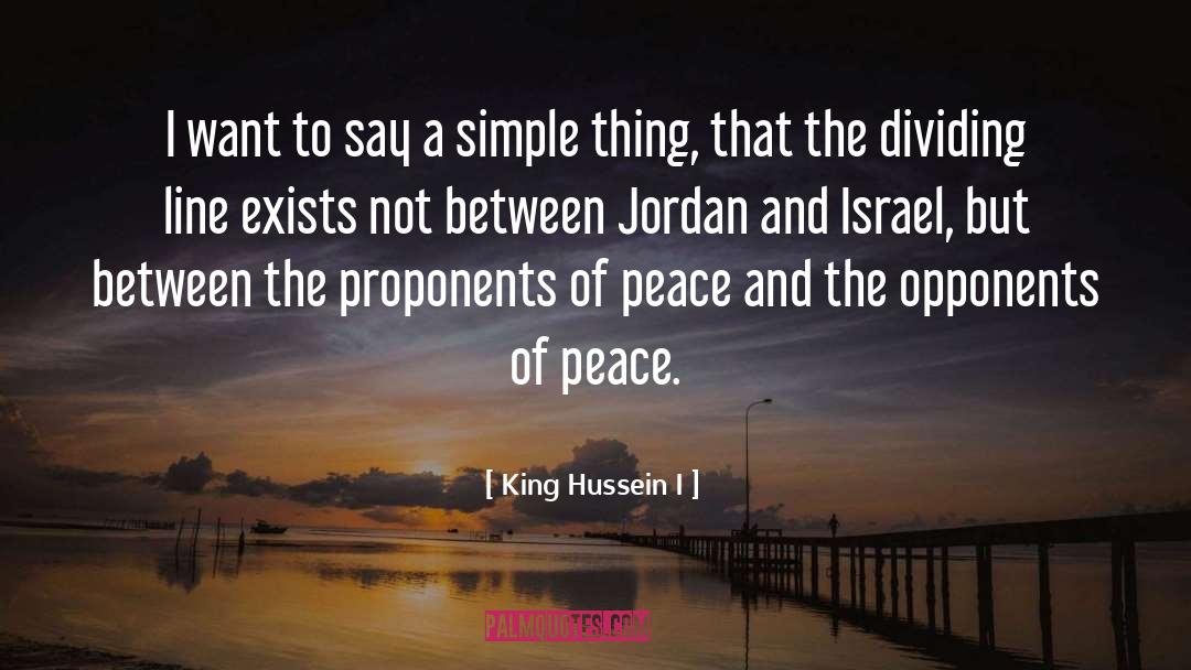 Dividing quotes by King Hussein I