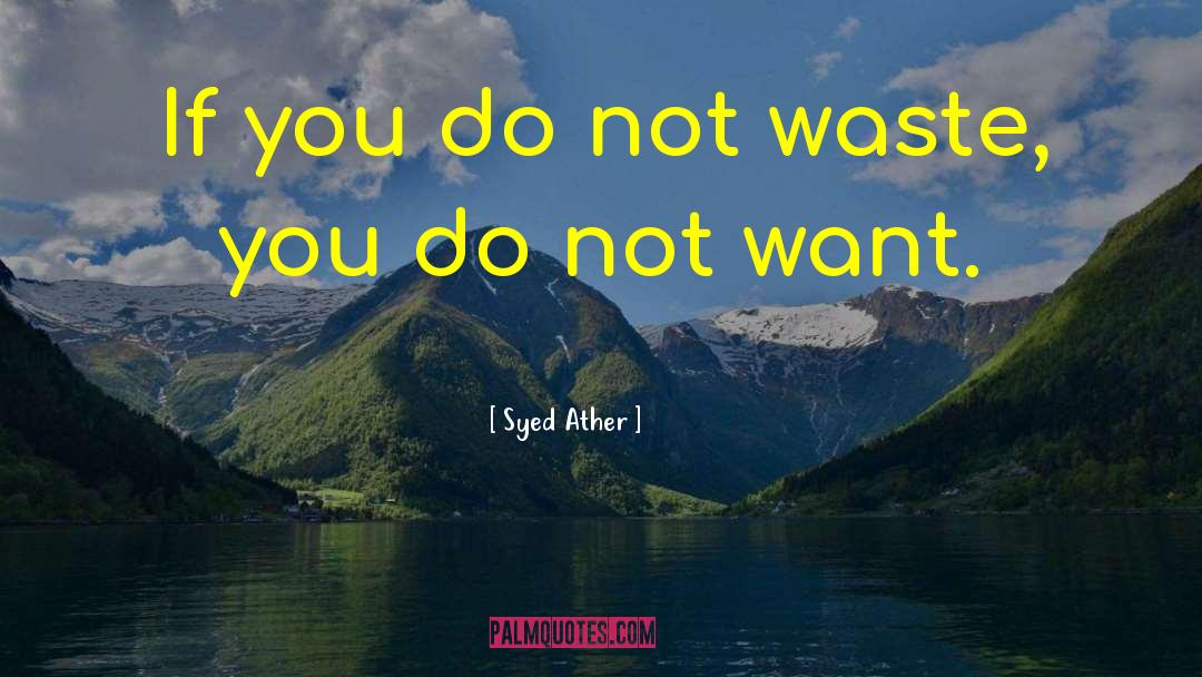 Do Not Waste Money quotes by Syed Ather