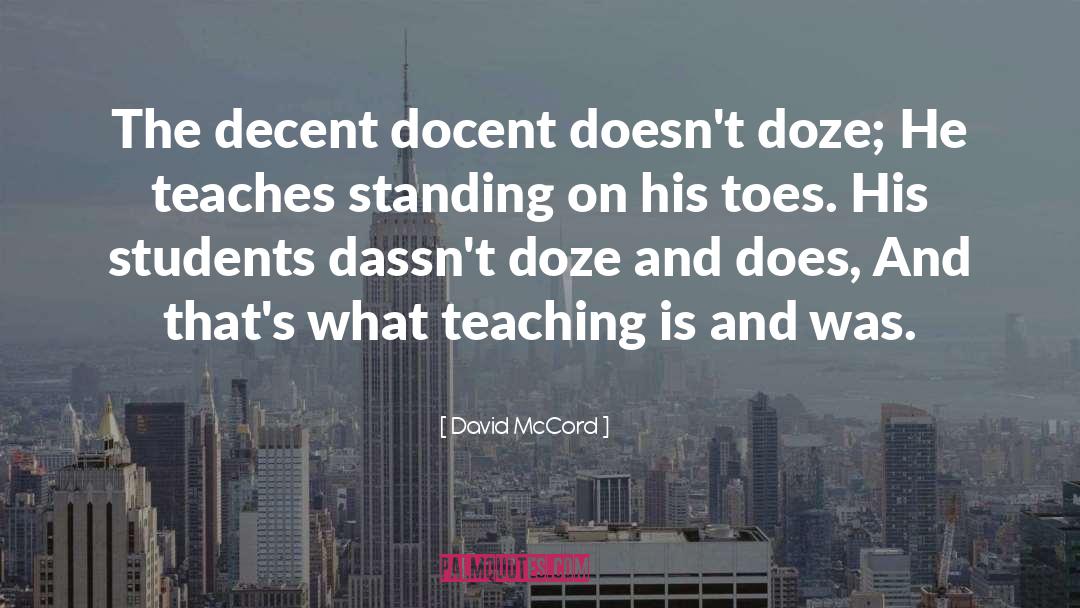 Docent quotes by David McCord