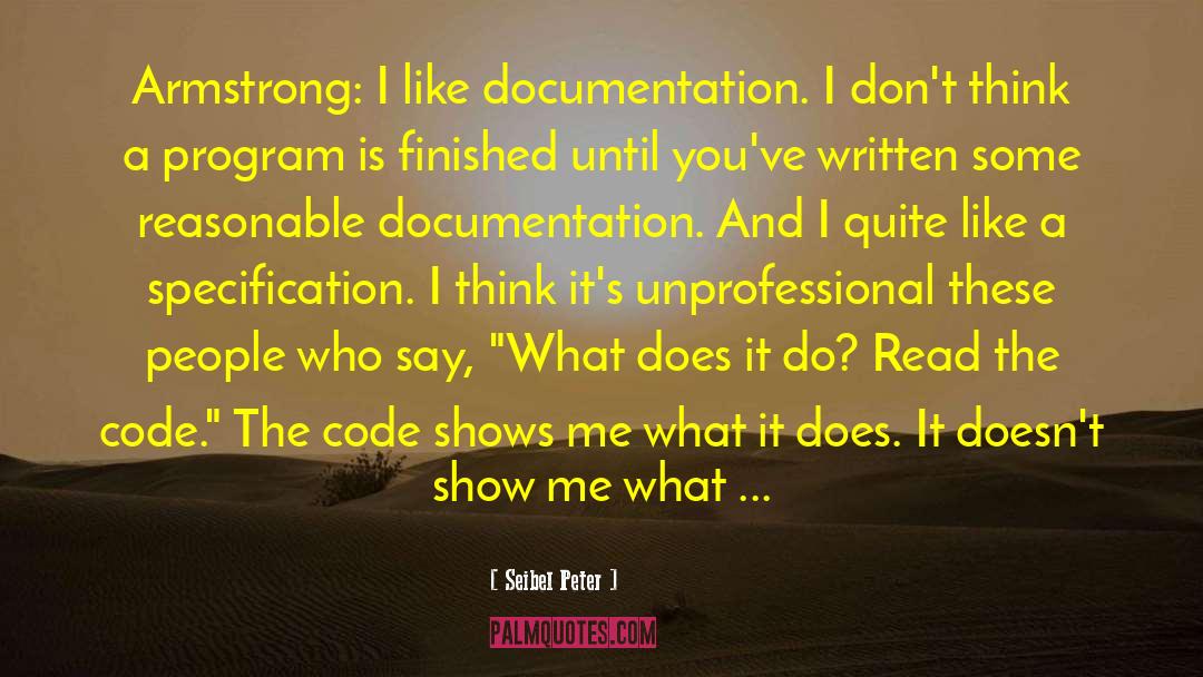 Documentation quotes by Seibel Peter