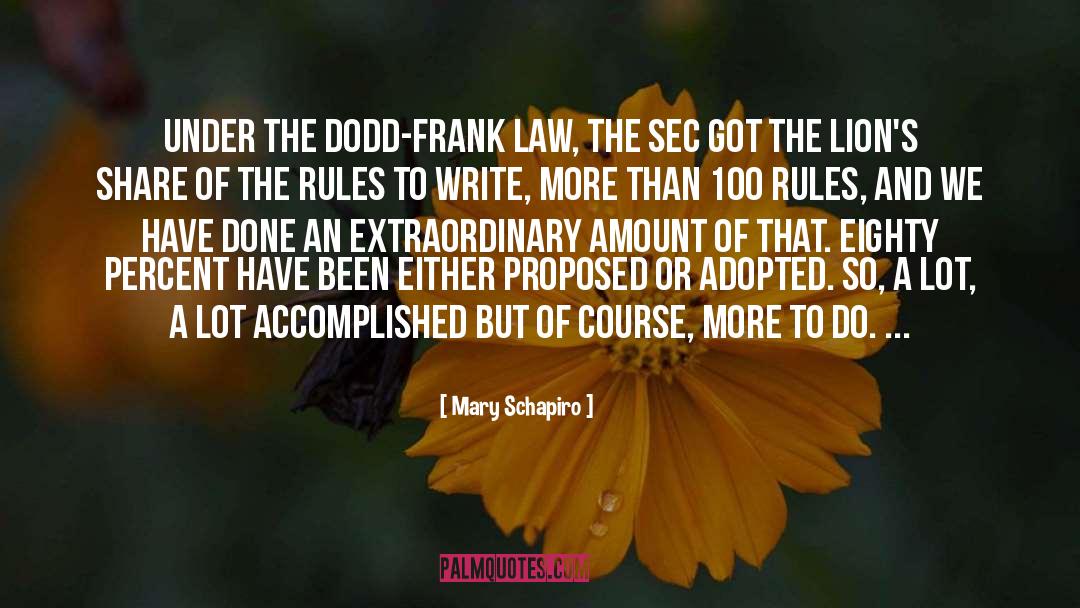 Dodd Frank quotes by Mary Schapiro