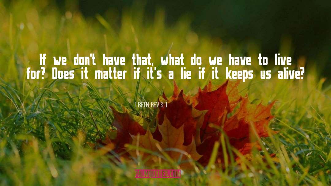 Does It Matter quotes by Beth Revis