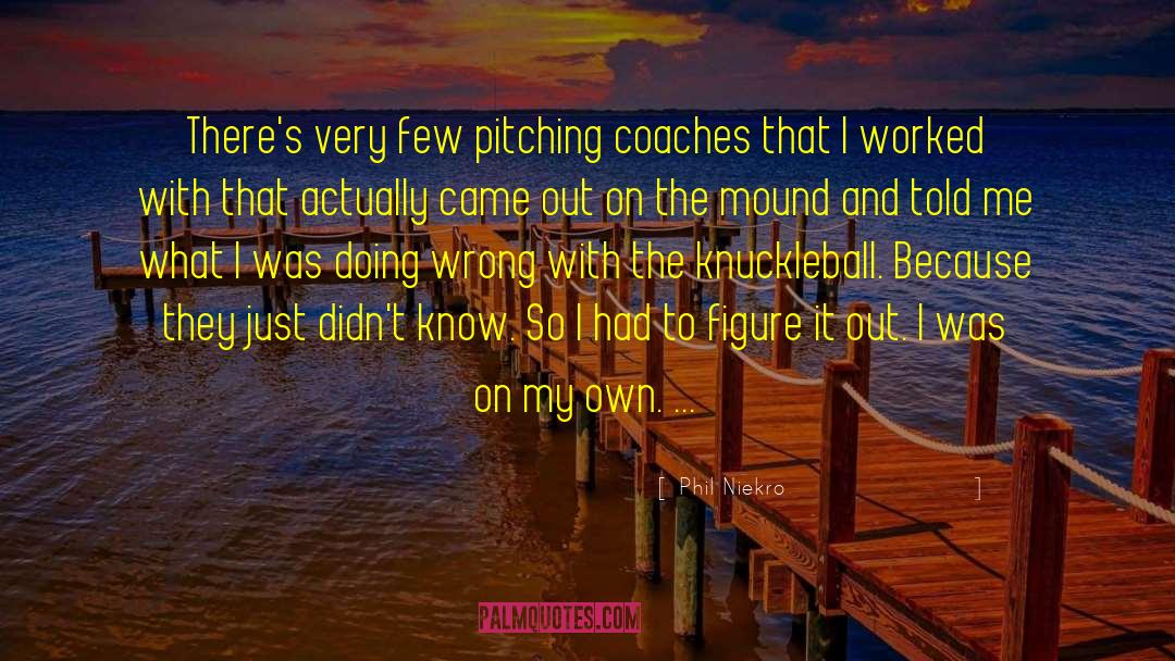 Doing Wrong quotes by Phil Niekro