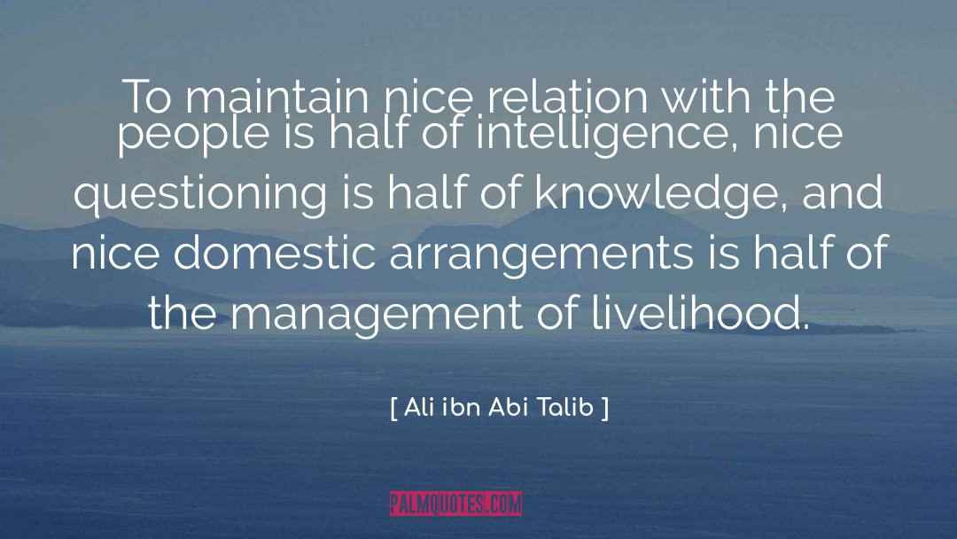 Domestic quotes by Ali Ibn Abi Talib