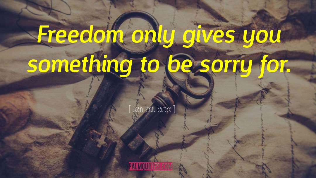 Don 27t Be Sorry quotes by Jean-Paul Sartre