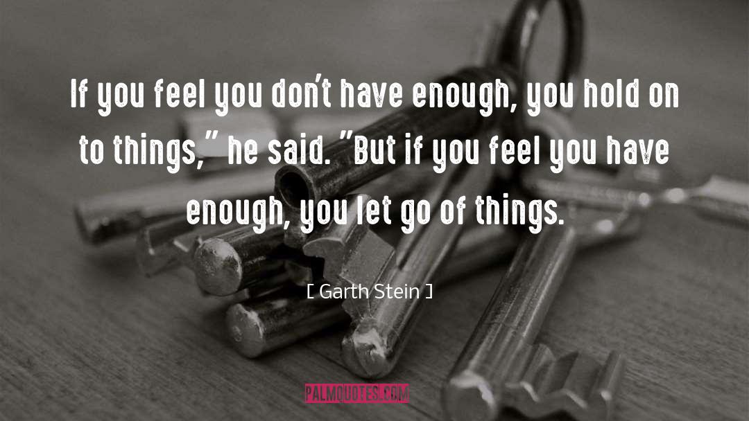 Don 27t Let Go quotes by Garth Stein