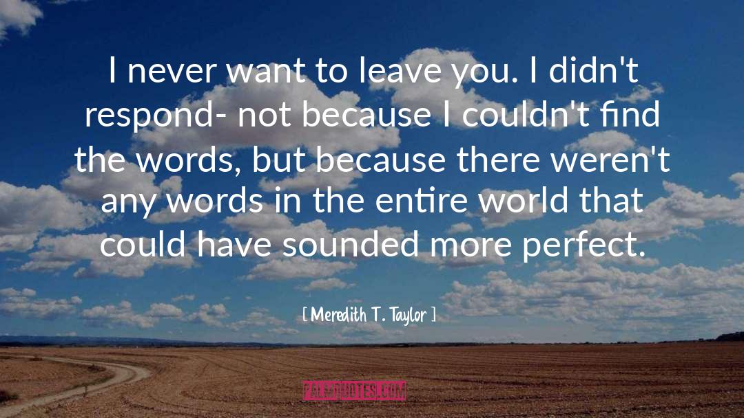 Don T Love quotes by Meredith T. Taylor