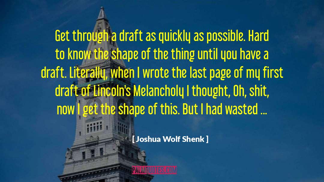 Don T Read The Last Page First quotes by Joshua Wolf Shenk