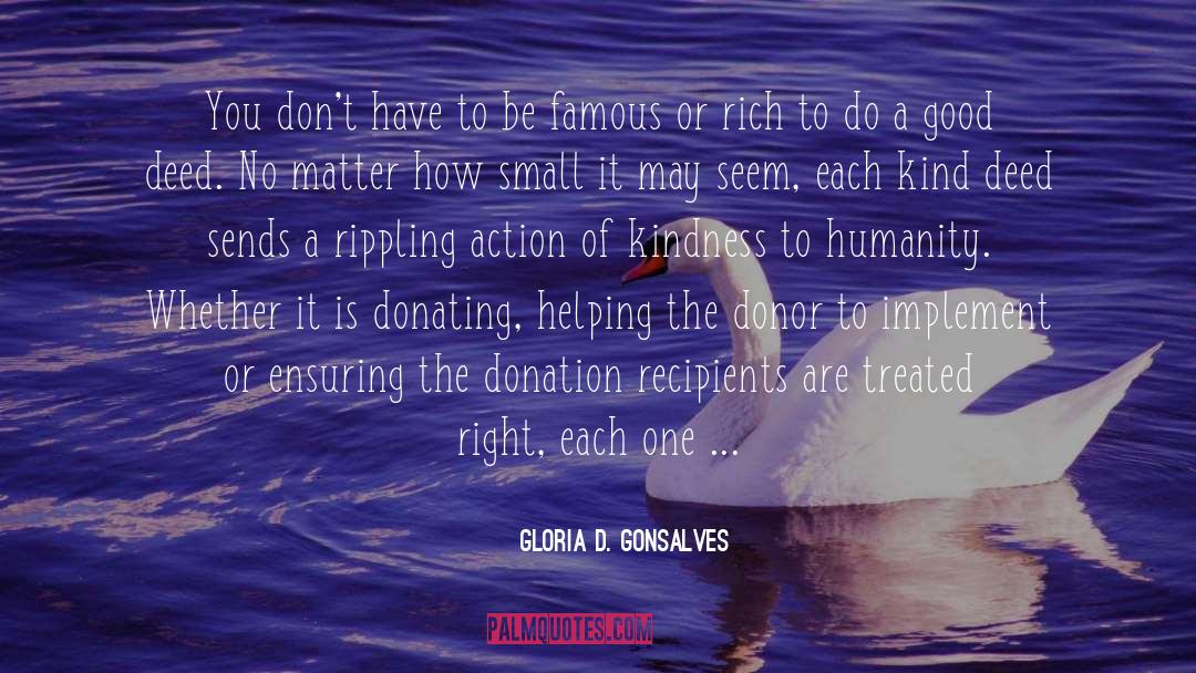 Donation quotes by Gloria D. Gonsalves