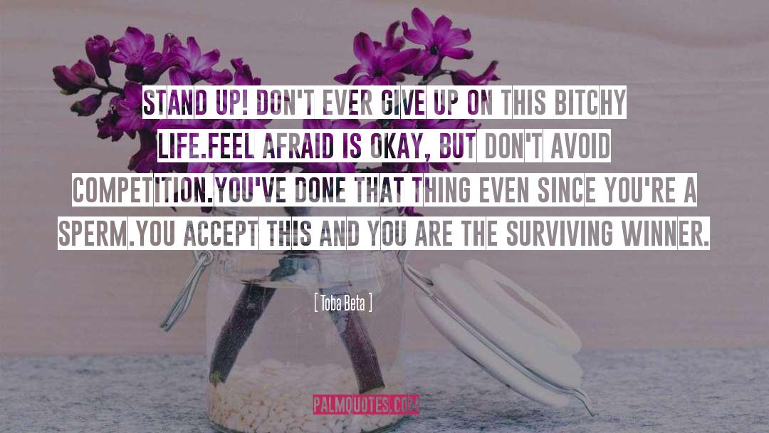 Dont Ever Give Up quotes by Toba Beta