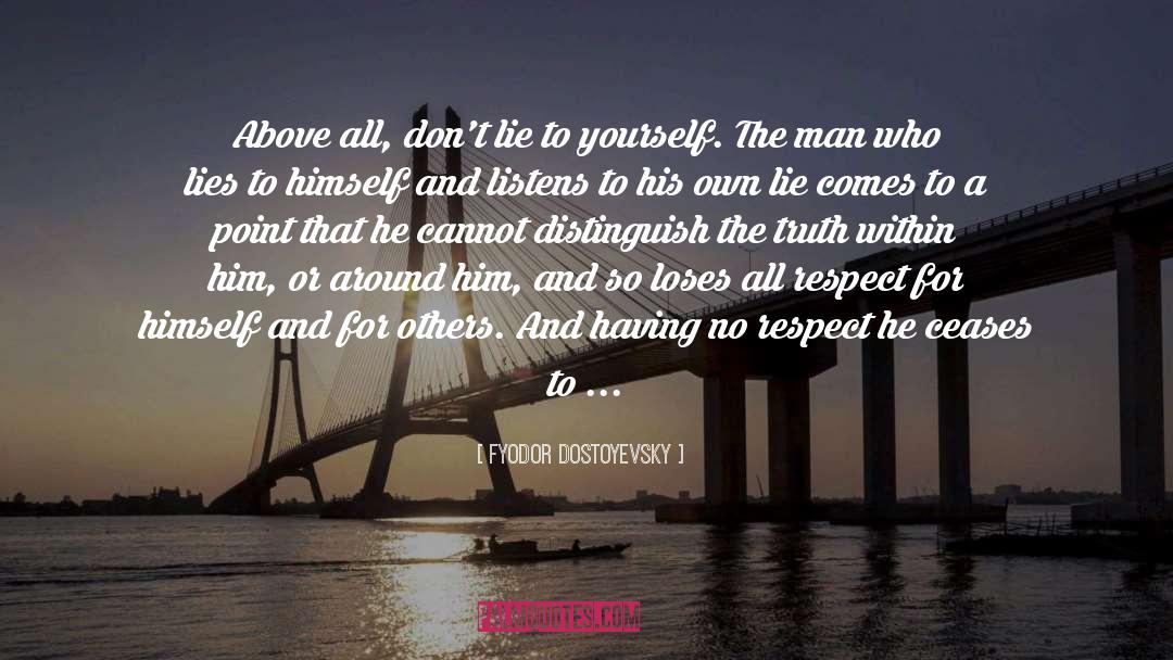 Dont Lie quotes by Fyodor Dostoyevsky