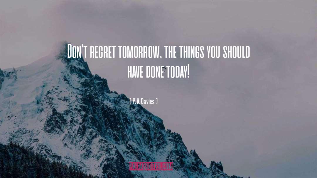 Dont Regret Anything quotes by P.A.Davies