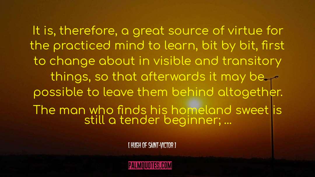 Drastic Change quotes by Hugh Of Saint-Victor