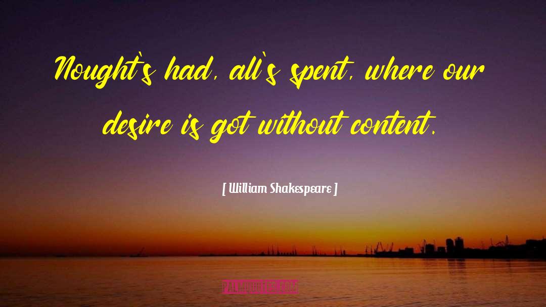 Druple Content quotes by William Shakespeare