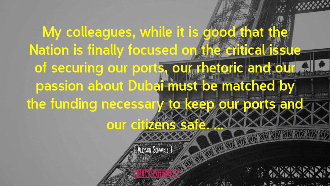 Dubai quotes by Allyson Schwartz