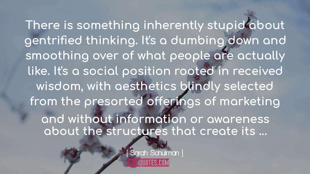 Dumbing Down quotes by Sarah Schulman