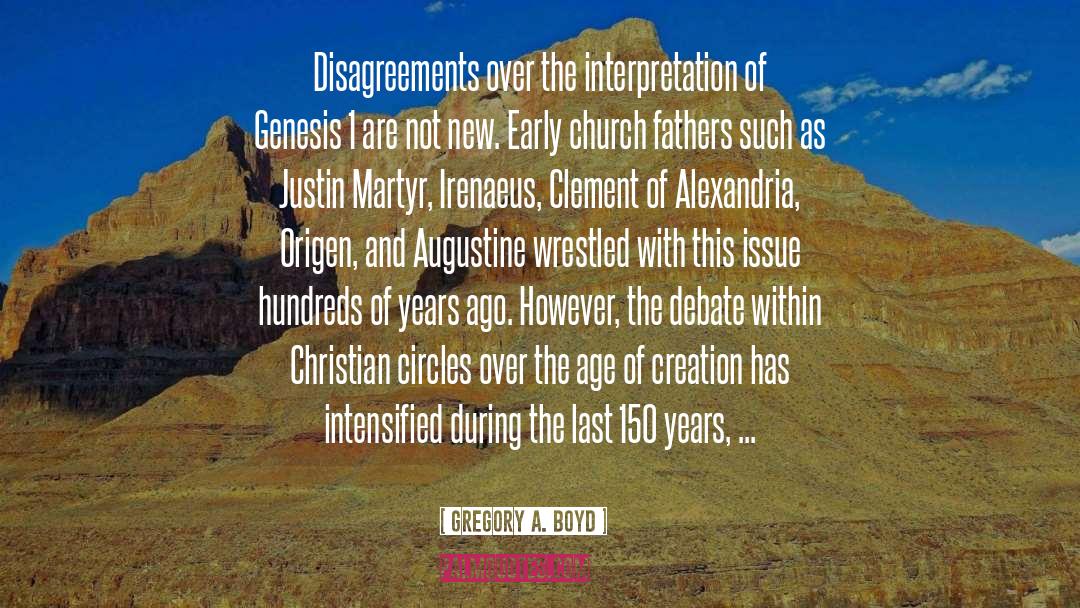Early Church Fathers Bible quotes by Gregory A. Boyd