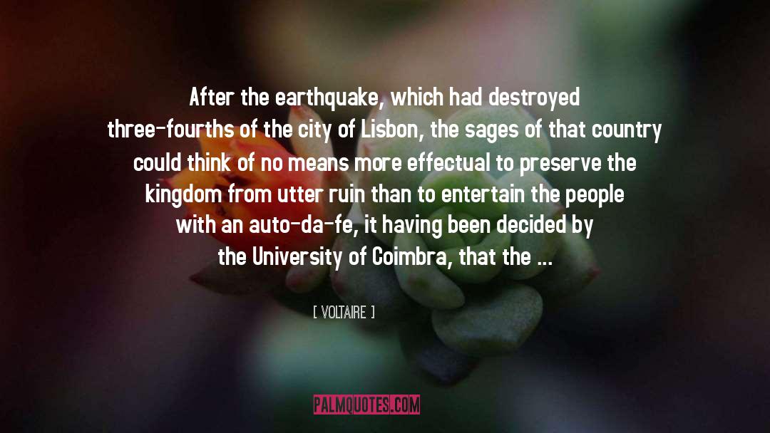 Earthquake quotes by Voltaire