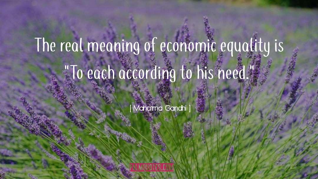 Economic Equality quotes by Mahatma Gandhi