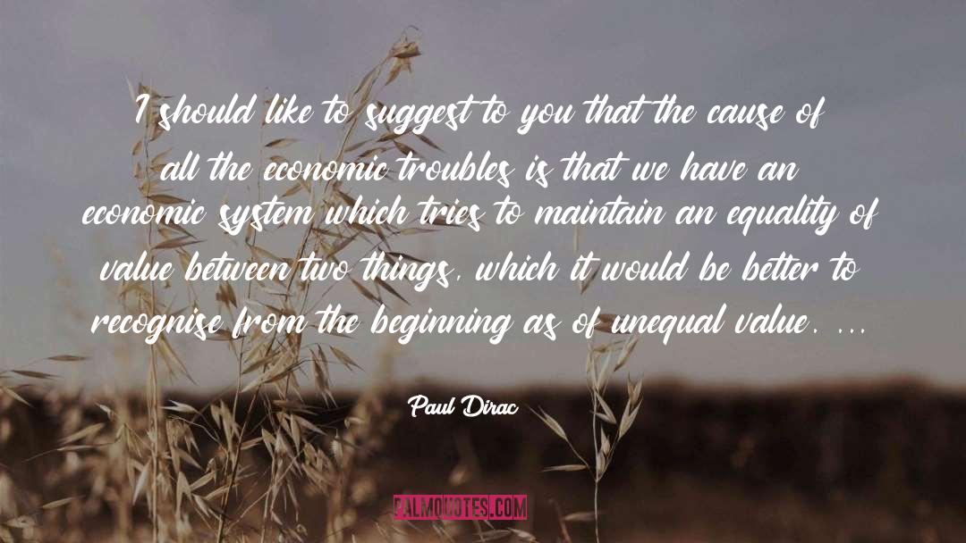 Economic Systems quotes by Paul Dirac