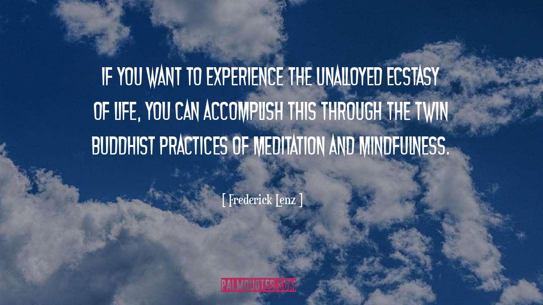 Ecstasy Of Life quotes by Frederick Lenz